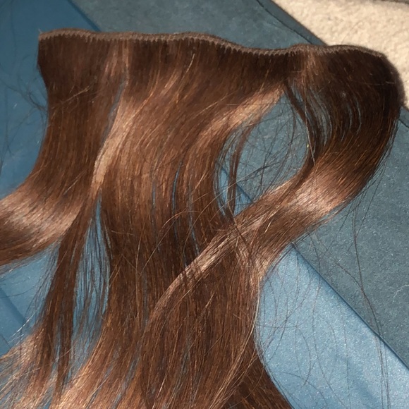 Real Hair clip in extensions Burnette Auburn colored - Picture 3 of 15
